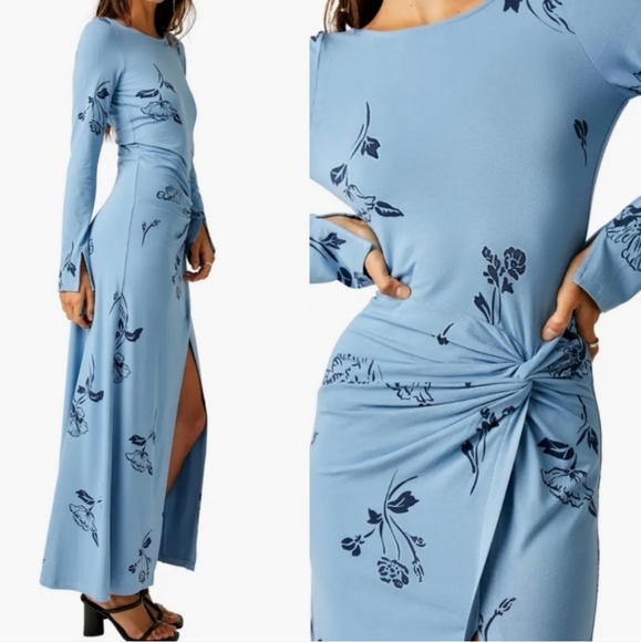 Free People Loved and Be Loved Floral Long Sleeve Maxi Dress M NWT - Picture 2 of 6